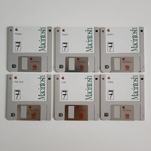 Apple Macintosh System 7.0 Floppy Disk Lot Install Fonts Tidbits 1991‎ Diskettes